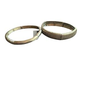 Chico's Textured Gold Tone Bracelet Duo